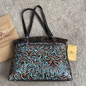 Patricia Nash Poppy Turquoise Satchel